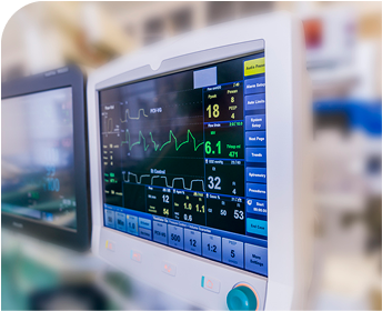 Screen displaying patient vitals